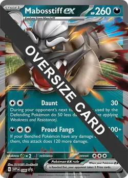 Damaged, English Pokemon Holo Mabosstiff ex - SVP086 - Oversized Promo Pokemon O - Image 1