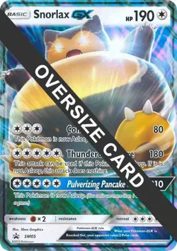 Moderately Played, English Pokemon Snorlax GX - SM05 - Oversized Promo Pokemon - Image 1