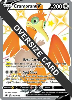 Moderately Played, English Pokemon Holo Cramorant V - SWSH086 - Oversized Promo - Image 1