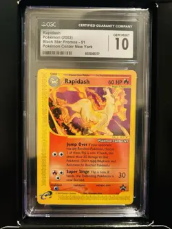 2002 Pokemon Center New York Rapidash CGC GEM MINT 10 #51 Black Star Promo TCG - Image 1
