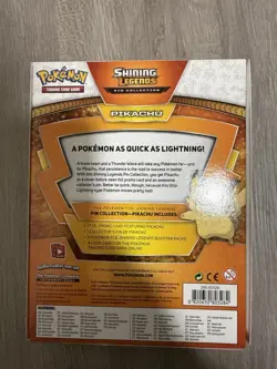 Pokemon TCG Shining Legends Pikachu Pin Collection READ - Image 2