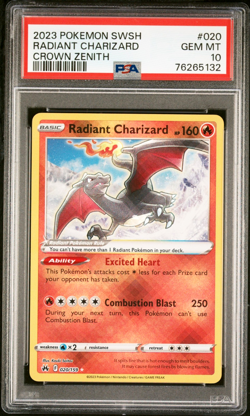 20/159 Radiant Charizard 2023 Pokemon Sword & Shield Crown Zenith #20 PSA 10 - Image 1