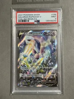 Pokemon Galarian Rapidash 168/198 Alternate Art Rare Chilling Reign PSA 9 - Image 1