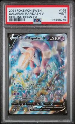 Pokemon Galarian Rapidash 168/198 Alternate Art Rare Chilling Reign PSA 9 - Image 3