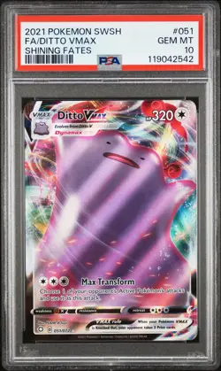 Ditto VMAX PSA 10 2021 Pokemon Sword & Shield Shining Fates #051 - Image 1