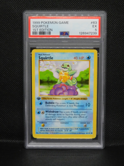 👾 SQUIRTLE 1st EDITION | PSA 5 EX | VINTAGE | 1999 Pokemon Base Set #63 - Image 1