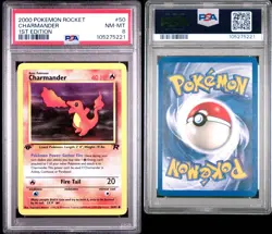 2000 POKEMON ROCKET #50 CHARMANDER 1ST EDITION PSA 8 - Image 3