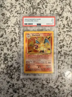 Pokemon TCG Base Set Charizard Holo Rare Card 1999 Unlimited, PSA 5 - Image 1