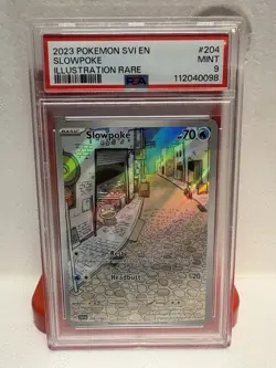 Pokemon TCG Slowpoke Scarlet & Violet Base Set Illustration Card 204/198 PSA 9 - Image 1
