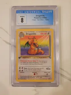 CGC 8 Dragonite 19/62 Fossil 1st Edition Non Holo Rare Pokemon Card psa bgs - Image 1