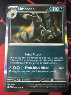 Pokemon TCG Umbreon Holo Rare Prismatic Evolutions Card 059/131 NM Condition - Image 1