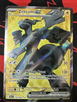 Pokemon Zekrom EX Full Art Holo Black Bolt Ultra Rare Card 158/086 NM Condition - Image 1