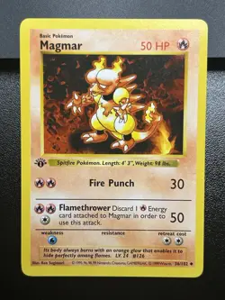 MAGMAR Pokemon Card - WOTC - 1st Edition - Base Set - Shadowless - 36/102 - LP - Image 2
