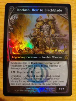 Korlash, Heir to Blackblade - 87/180 (Future Sight Prerelease) - VLP - Foil - Image 1