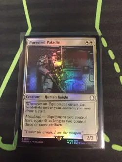 MTG Magic The Gathering Puresteel Paladin Foil PIP Rare White Knight Fallout - Image 1