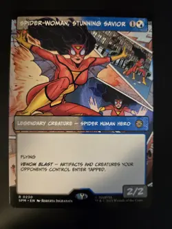 Spider-Woman, Stunning Savior BORDERLESS Marvel's Spider-Man MTG FREE SHIPPING - Image 1