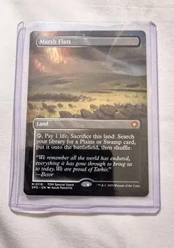 MTG Marsh Flats (Borderless) 0110 Tarkir: Dragonstorm Special Guest M/NM - Image 1