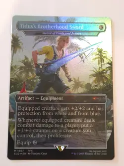 Tiduss Brotherhood Sword Sword of Truth and Justice Rainbow Foil Secret Lair MTG - Image 1