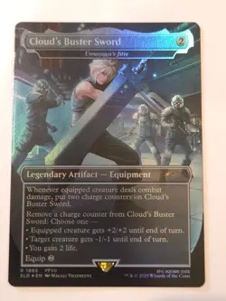 Clouds Buster Sword Rainbow Foil Secret Lair Final Fantasy 1865 FF7 NM MTG - Image 1