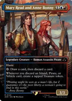 Mary Read and Anne Bonny Borderless Assassins Creed MTG NM 120 - Image 1