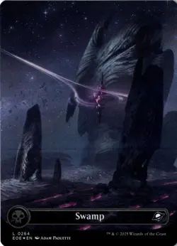 Swamp 0264 Borderless L Edge of Eternities 264 NM Magic MTG Foil - Image 1