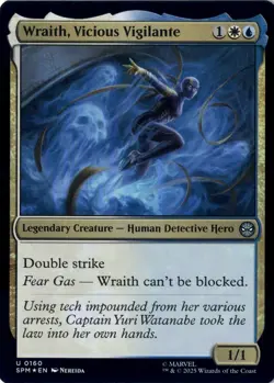 Wraith, Vicious Vigilante Marvel's Spider-Man Foil NM Magic MTG U 160 - Image 1