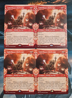 4X Emberheart Challenger, Showcase, NM, Bloomburrow, Playset, Magic, MTG - Image 1