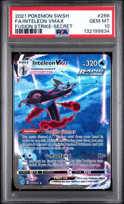 2021 POKEMON SWORD & SHIELD FUSION STRIKE SECRET FULL ART/INTELEON VMAX PSA 10 - Image 1
