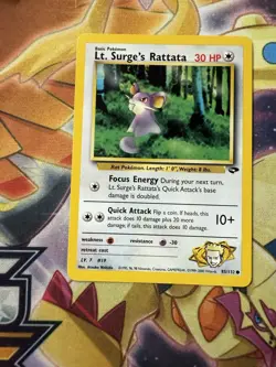 LT. SURGE’S RATTATA - Gym Challenge - 85/132 - Common - Pokemon Card - NM - Image 1