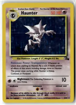 Haunter ⭐ 6/62 Holo Rare Fossil 1999 Pokemon NM/LP - Image 1