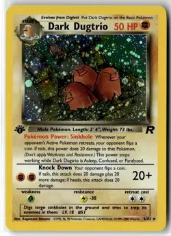 Dark Dugtrio ⭐ 6/82 1st Edition Vintage Holo Rare Team Rocket 2000 Pokemon NM - Image 1