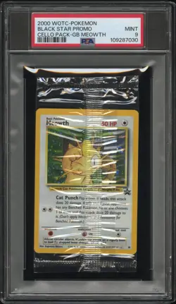 2000 WOTC-POKEMON BLACK STAR PROMO-CELLO PACK GAME BOY MEOWTH CELLO PACK PSA 9 - Image 1