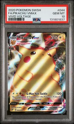 Pikachu VMAX 2020 Pokemon Vivid Voltage #044 PSA 10 - Image 1