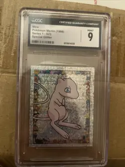 1998 Pokemon Merlin Series 1 S23 Mew Special Glitter CGC 9 Mint - Image 1