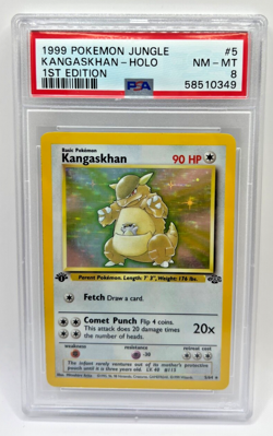 Kangaskhan-Holo 1999 Pokemon Jungle #5 1st Edition PSA 8 - Image 2