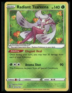 Radiant Tsareena #016/195 SWSH12: Silver Tempest Pokemon NM - Image 1