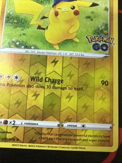 Pokemon TCG Pikachu Pokemon GO 028/078 Reverse Holo Holo Rare-NM! - Image 5