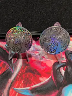 (2) Phantasmal Flames UPC Metal Coin Featuring Mega Charizard X Pokemon - Image 1