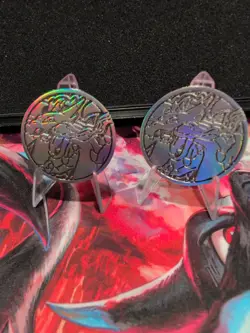 (2) Phantasmal Flames UPC Metal Coin Featuring Mega Charizard X Pokemon - Image 2