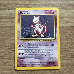 Pokemon TCG Mewtwo Base Set 10/102 Holo Rare MP - Image 1