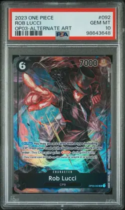 2023 One Piece TCG Pillars Of Strength OP03-092 Rob Lucci Alternate Art PSA 10 - Image 1