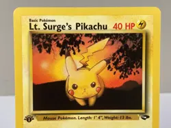 Lt. Surge's Pikachu 84/132 Gym Challenge Pokemon Card 1st Edition - Near Mint - Image 3