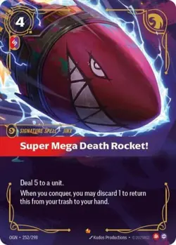Riftbound Super Mega Death Rocket! NM Foil Origins - Image 1