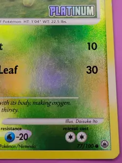 Turtwig 077/100 Platinum Stamped Promo Reverse Holo Vintage Pokemon Card - Image 5