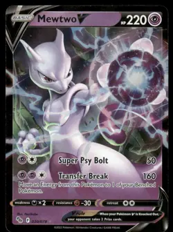 Pokemon Cards Mewtwo V 030/078 Pokemon GO Holo Rare V NM - Image 1