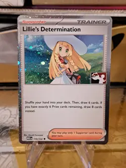 Lillie's Determination Holo Pokemon Prize Pack Series 8 Promo Pokemon Card NM/LP - Image 1