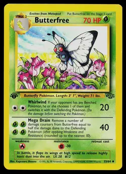 Pokemon Card - Butterfree Jungle 33/64 Uncommon 1st Edition - Image 1