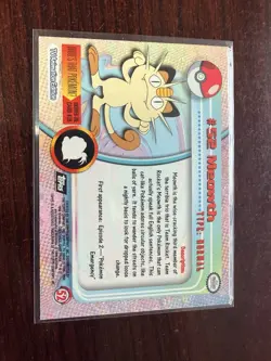 1999 Topps TV Series #52 Meowth Flames Card Pokemon TCG Foil Black Label - Image 2