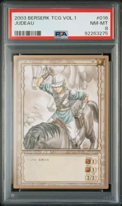 PSA8 2003 Berserk Trading Card Game Volume1 016 Judeau Gold Frame - Image 1