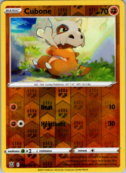 Pokemon Card Cubone Battle Styles Reverse Holo Common 069/163 Near Mint - Image 1